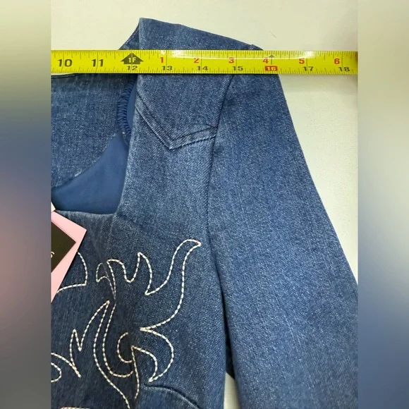 NWT Avec Les Filles Western
Embroidery Long Sleeve Denim Dress size 4 - Picture 7 of 12